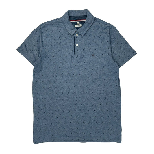 Tommy Hilfiger Slim Fit Polo Shirt - Large Blue Cotton