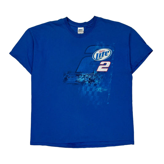 Miller Lite Racing Gildan Nascar T-Shirt - XL Blue Cotton
