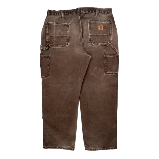 Vintage Carhartt Double Knee Carpenter Trousers - 35W 30L Brown Cotton