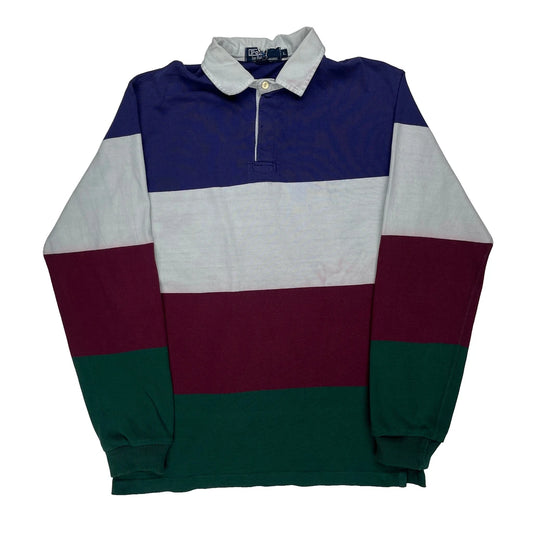 Polo By Ralph Lauren Striped Rugby Shirt - Large Multicoloured Cotton