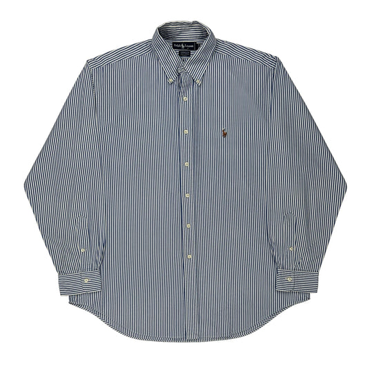 Ralph Lauren Striped Shirt - Large Blue Cotton