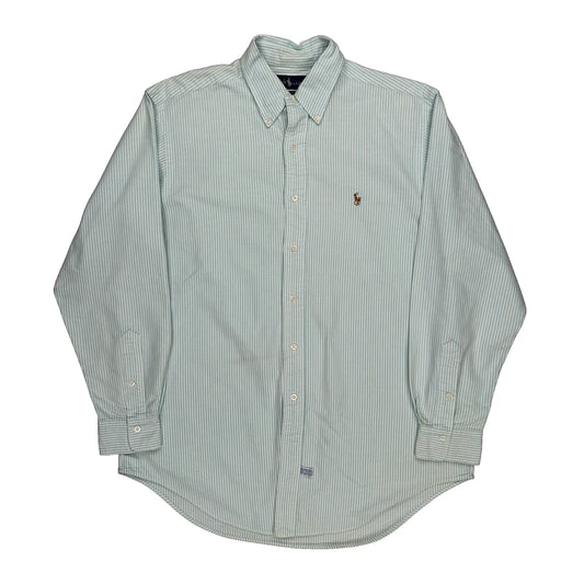 Ralph Lauren Striped Shirt - Large Green Cotton
