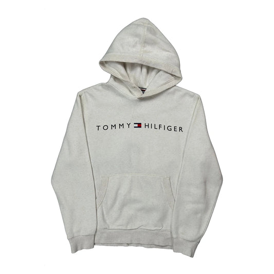 Vintage Tommy Hilfiger Hoodie - Large White Cotton