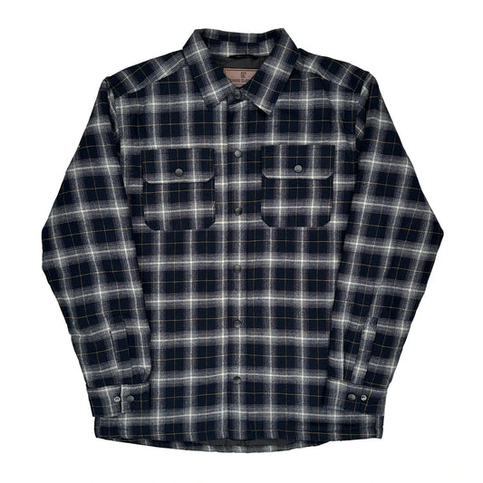 Vintage Rugged Elements Checked Shirt Jacket - Medium Blue Cotton