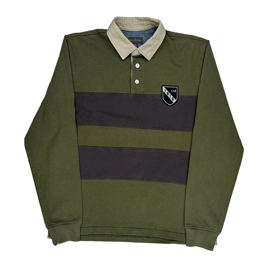 L.L.Bean Slim Fit Rugby Shirt - Medium Green Cotton
