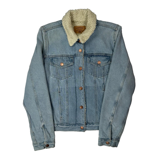 Vintage Levis Sherpa Lined Denim Jacket - Small Light Wash Cotton