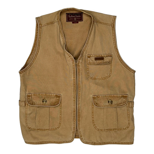 Marlboro Classics Waistcoat - Large Beige Cotton