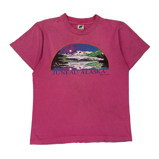 Juneau Alaska Fruit Of The Loom Single Stitch T-Shirt - Medium Pink Cotton