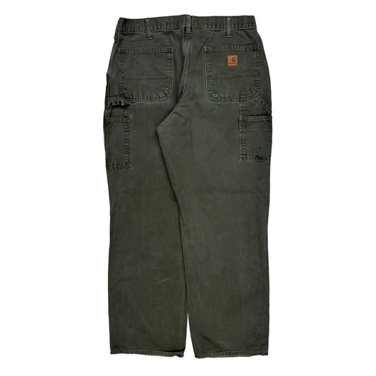 Carhartt B11 Mos Carpenter Trousers - 34W 31L Green Cotton