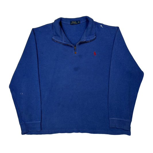 Polo By Ralph Lauren 1/4 Zip - XL Blue Cotton