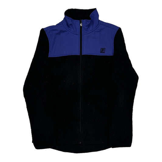 Vintage Fila Fleece Jacket - Medium Black Polyester