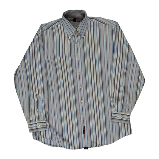 Tommy Hilfiger Striped Shirt - Large Multicoloured Cotton