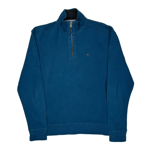 Tommy Hilfiger 1/4 Zip - Large Blue Cotton