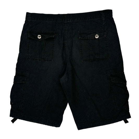 Southpole Cargo Shorts - 36W 12L Black Cotton