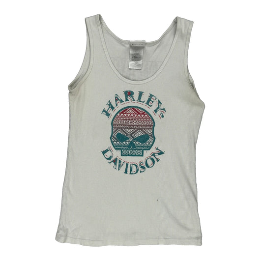 Harley Davidson Graphic Vest - Small White Cotton