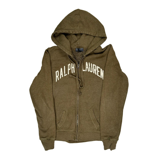 Ralph Lauren Spellout Hoodie - XL Brown Cotton Blend