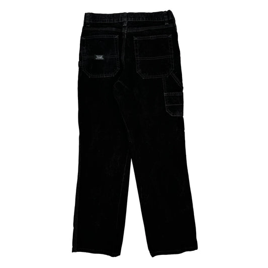 Wrangler Carpenter Trousers - 28W UK 8 Black Cotton