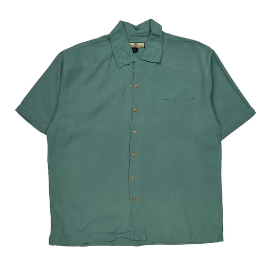 Vintage Tommy Bahama Hawaiian Shirt - Large Green Silk