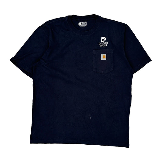 Denver Water Carhartt T-Shirt - Large Navy Cotton