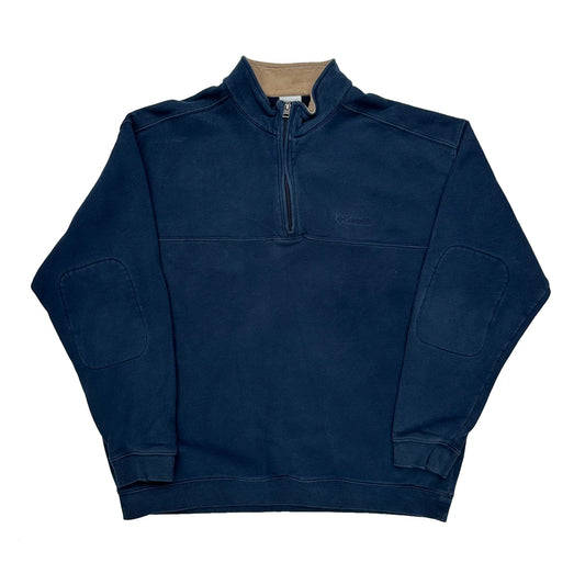 Vintage Columbia 1/4 Zip - XL Blue Cotton