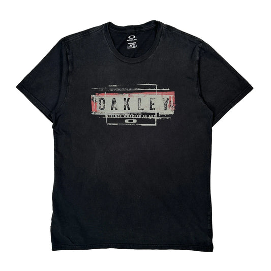 Vintage Oakley T-Shirt - XL Black Cotton