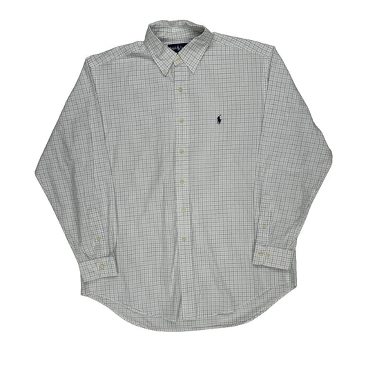 Ralph Lauren Checked Shirt - Large White Cotton