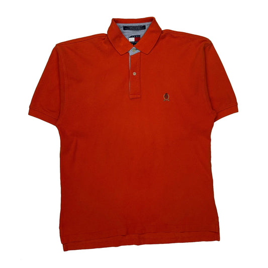 Vintage Tommy Hilfiger Polo Shirt - Large Orange Cotton
