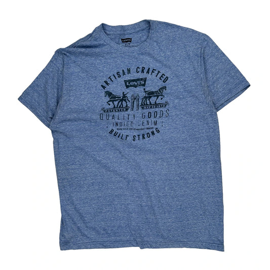 Levis Graphic T-Shirt - XL Blue Cotton Blend