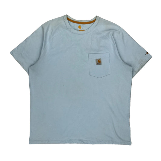 Relaxed Fit Carhartt T-Shirt - Large Blue Cotton Blend
