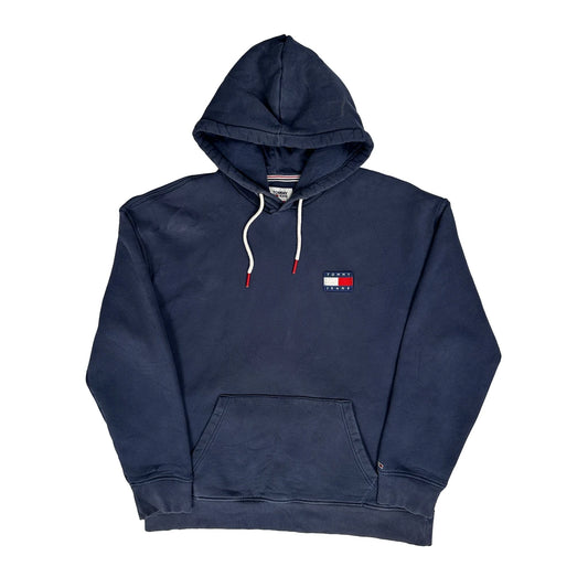 Vintage Tommy Jeans Hoodie - Large Navy Cotton