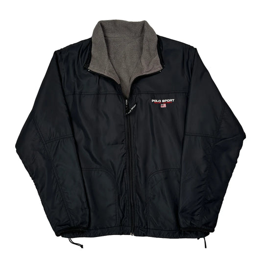 Vintage Polo Sport Reversible Jacket - Medium Black Nylon