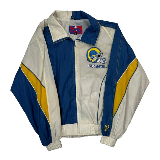 Rams Pro Player Football Windbreaker - Small Blue Nylon