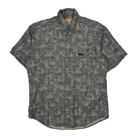 Vintage Woolrich Short Sleeve Shirt - Medium Blue Cotton