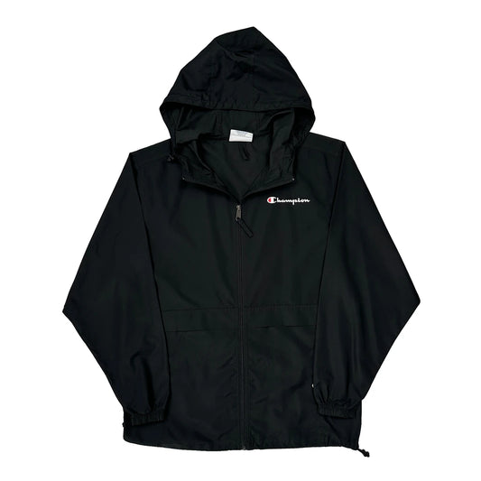 Vintage Champion Windbreaker - Medium Black Polyester