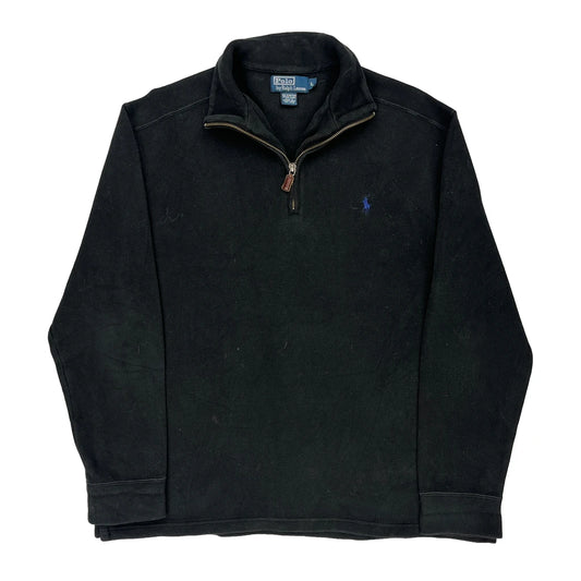 Polo By Ralph Lauren 1/4 Zip - Large Black Cotton