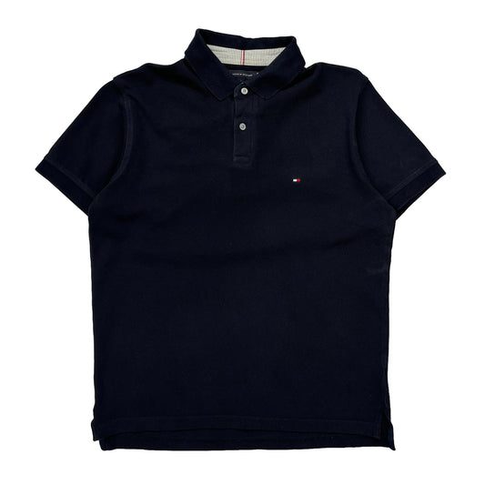 Tommy Hilfiger Polo Shirt - Large Navy Cotton