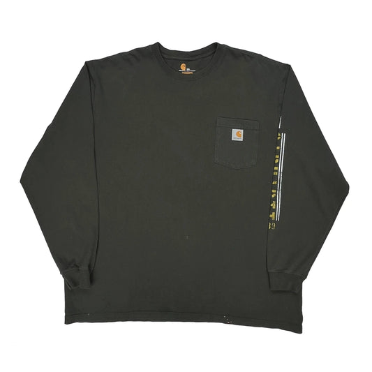 Carhartt Long Sleeve T-Shirt - 2XL Black Cotton