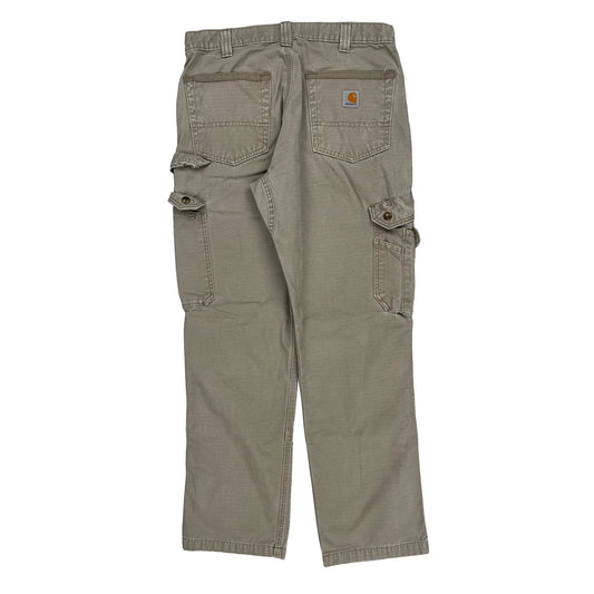 Carhartt Cargo Trousers - 32W 32L Khaki Cotton