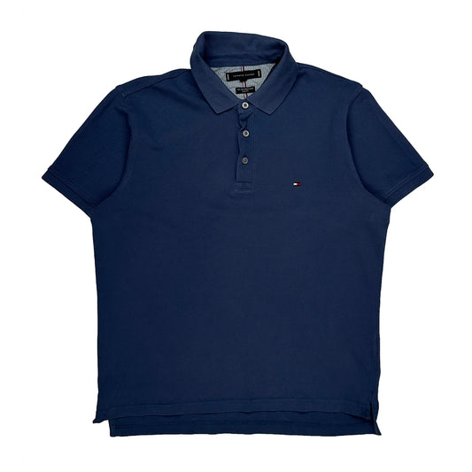 Vintage Tommy Hilfiger Slim Fit Polo Shirt - Large Blue Cotton