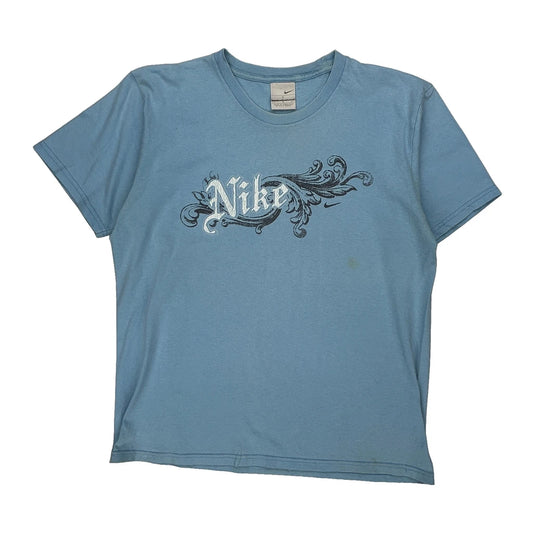 Nike T-Shirt - Large Blue Cotton