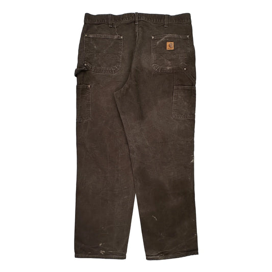 Carhartt Double Knee Carpenter Trousers - 38W 31L Brown Cotton