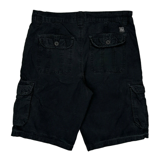 Southpole Cargo Shorts - 34W 11L Black Cotton