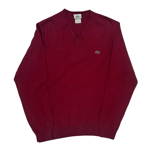 Vintage Lacoste Jumper - 2XL Red Cotton
