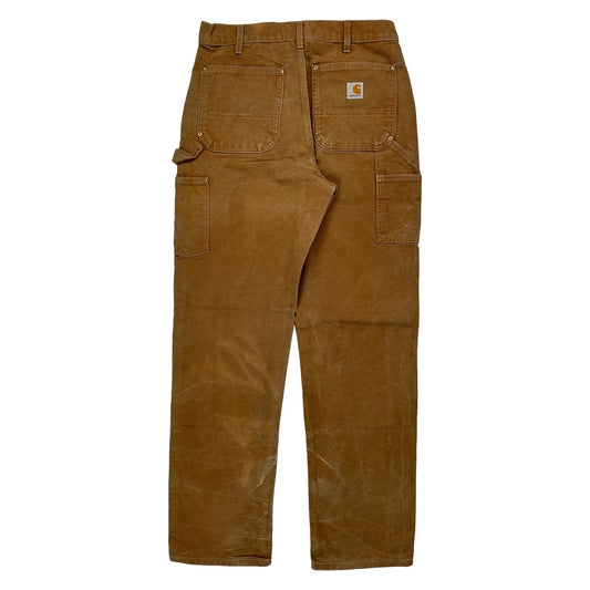 Vintage Made In USA Carhartt Double Knee Carpenter Trousers - 31W 34L Brown Cotton
