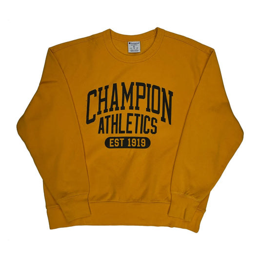 Champion Sweatshirt - XL Yellow Cotton