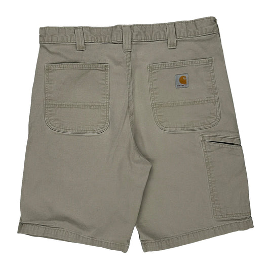 Carhartt Carpenter Shorts - 34W 10L Khaki Cotton Blend