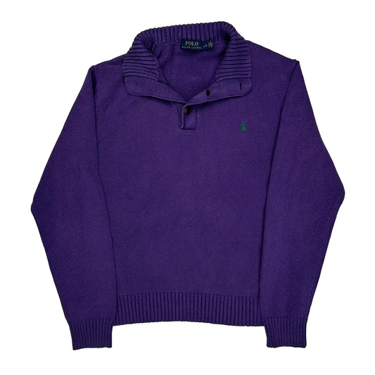 Polo By Ralph Lauren Jumper - Large Purple Cotton