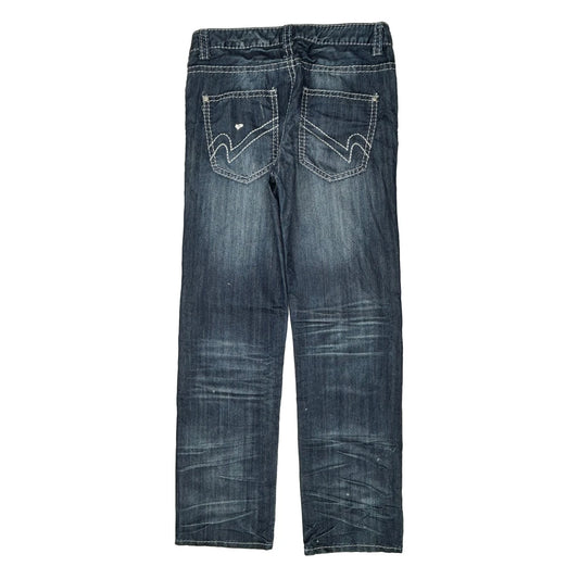 Clockhouse Contrast Stitch Jeans - 34W 34L Blue Cotton