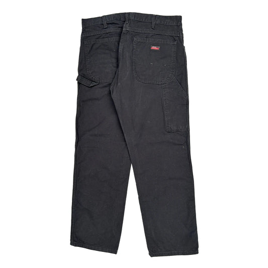 Dickies Carpenter Trousers - 33W 30L Black Cotton