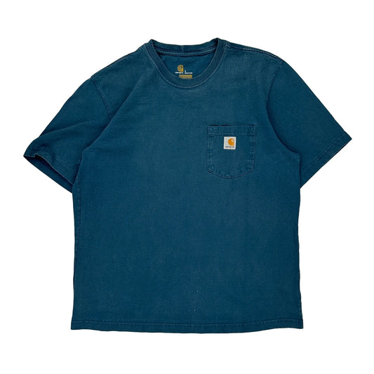 Carhartt T-Shirt - Large Blue Cotton